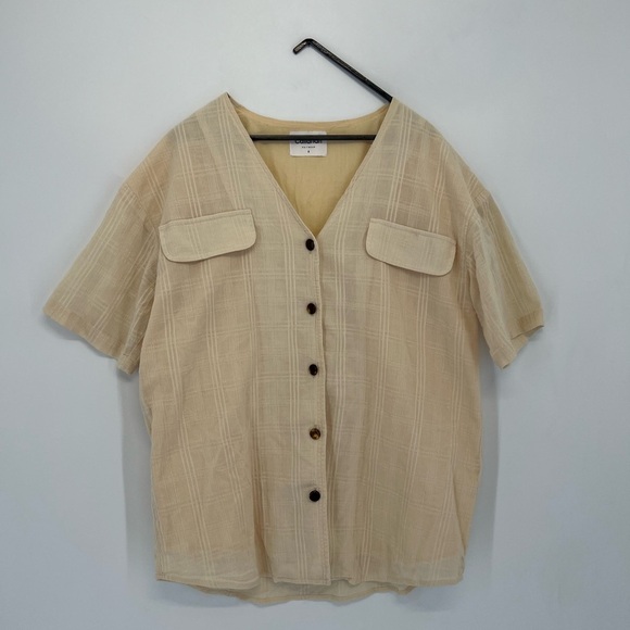 Callahan Creme Kira Tortoise Button Front Skirt & Fiona Button Up Matching Set - Picture 2 of 13